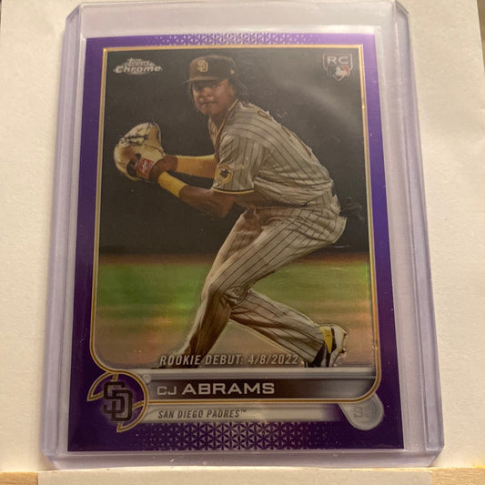 2022 Topps Updated Chrome CJ Abrams Purple Refractor Trading Card