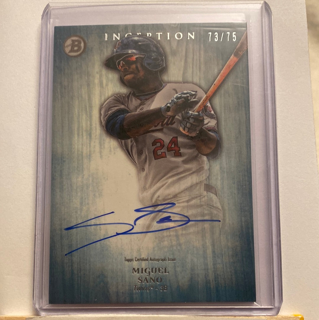 2014 Bowman Inception Miguel Sano Autographed trading card