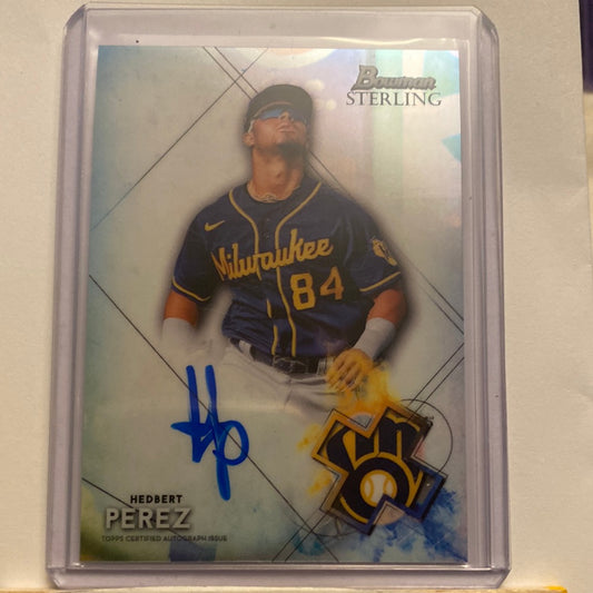 2021 Bowman Sterling Hedbert Perez Autographed trading card