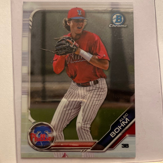 2019 Bowman Chrome Alec Bohm 2 card lot trading card