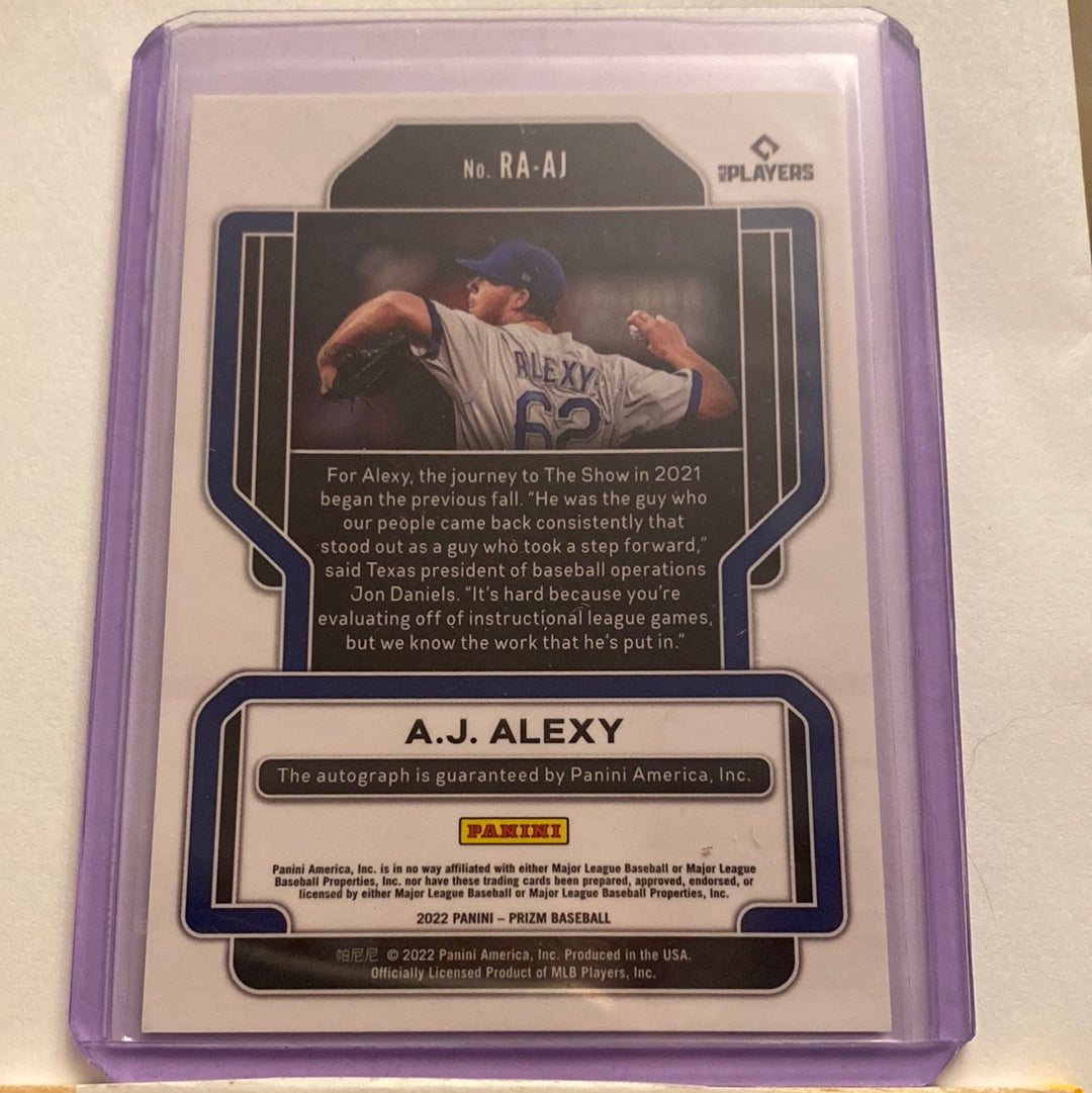 2022 Panini Prizm AJ Alexy Autographed Trading Card