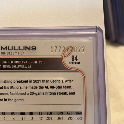 2022 Topps Cedric Mullins Gold trading card