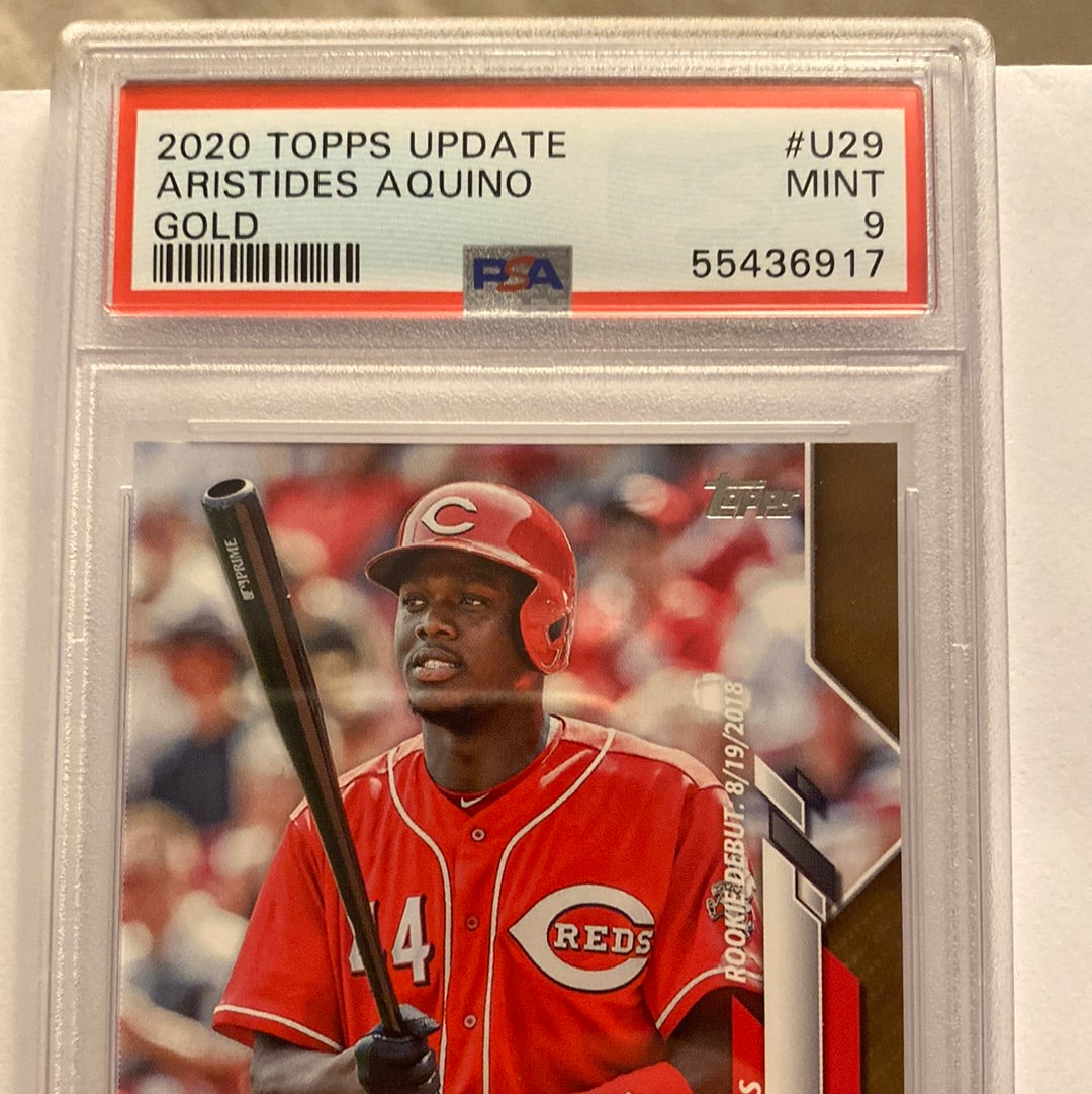 2020 Topps Updated Aristides Aquino Gold /2020 PSA9 trading card