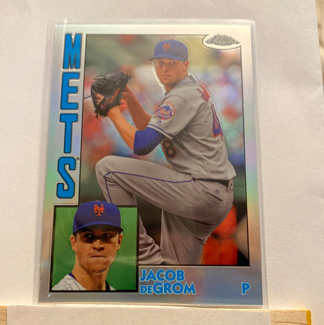 2019 Topps Chrome Jacob DeGrom trading card lot of 2 cards