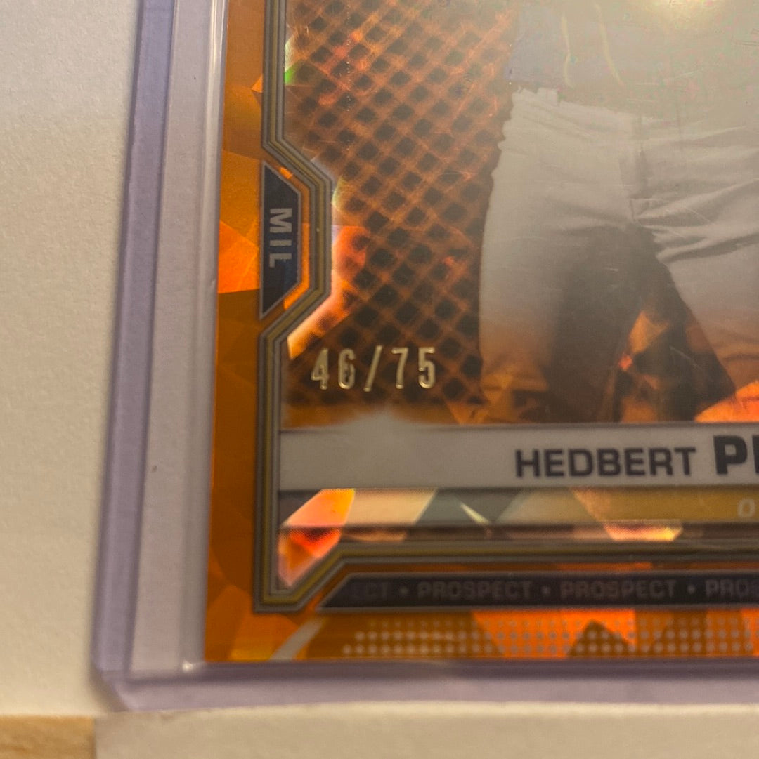 2021 Bowman Chrome Sapphire Hedbert Perez Orange /75 trading card