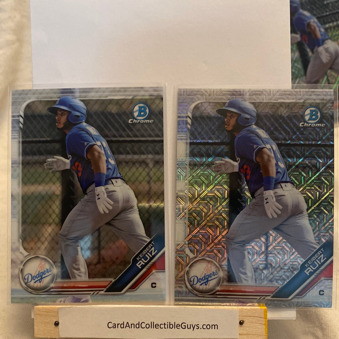 2019 Bowman Chrome Keibert Ruiz 2 card lot trading card