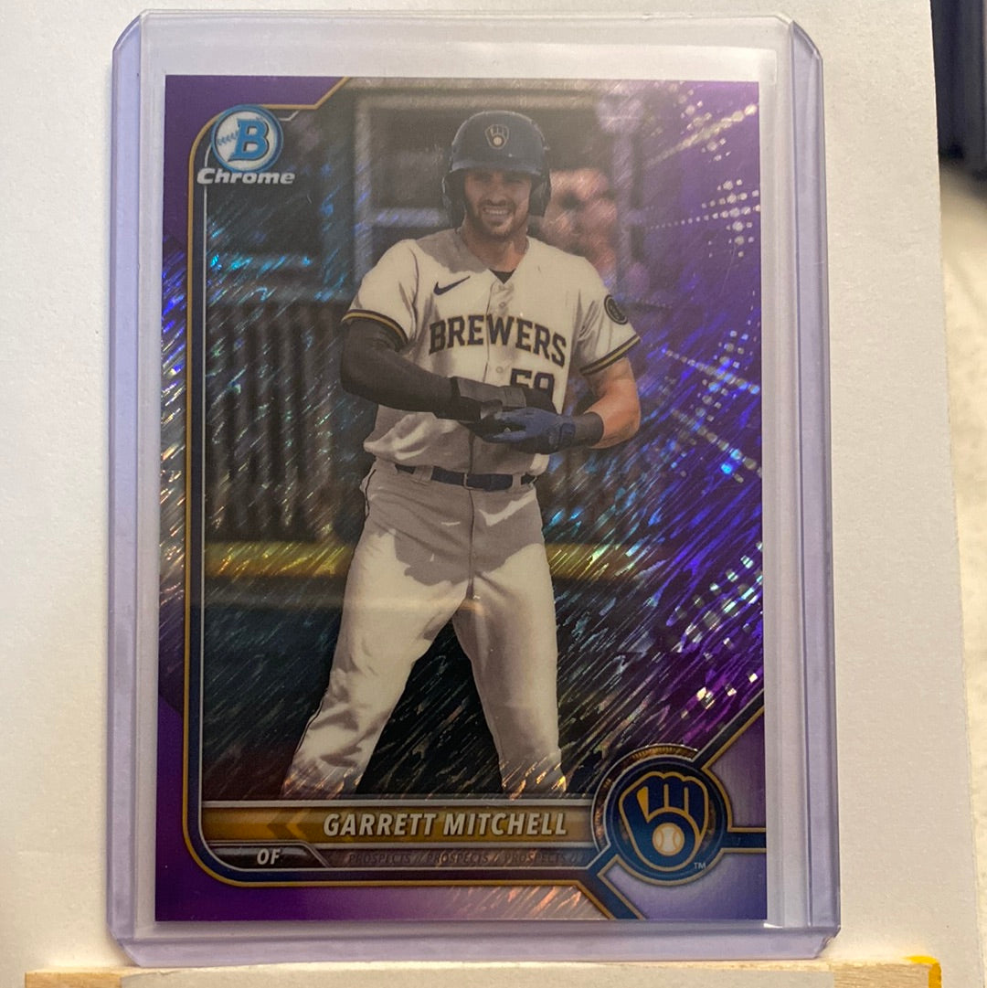 2022 Bowman Chrome Garrett Mitchell Purple Shimmer /250 trading card