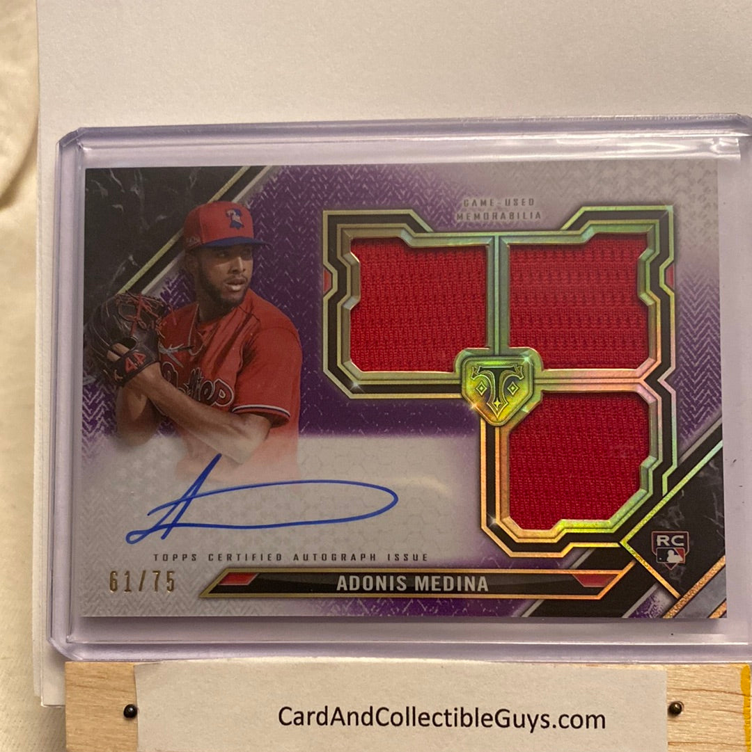 2021 Topps Triple Threads Adonis Medina Relic/Auto/75 trading card