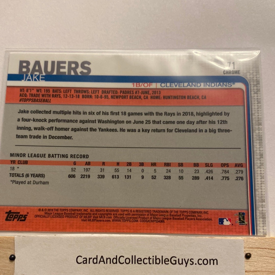 2019 Topps Chrome Jake Bauers trading Card