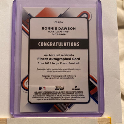 2022 Topps Finest Refractor Ronnie Dawson Autographed trading card