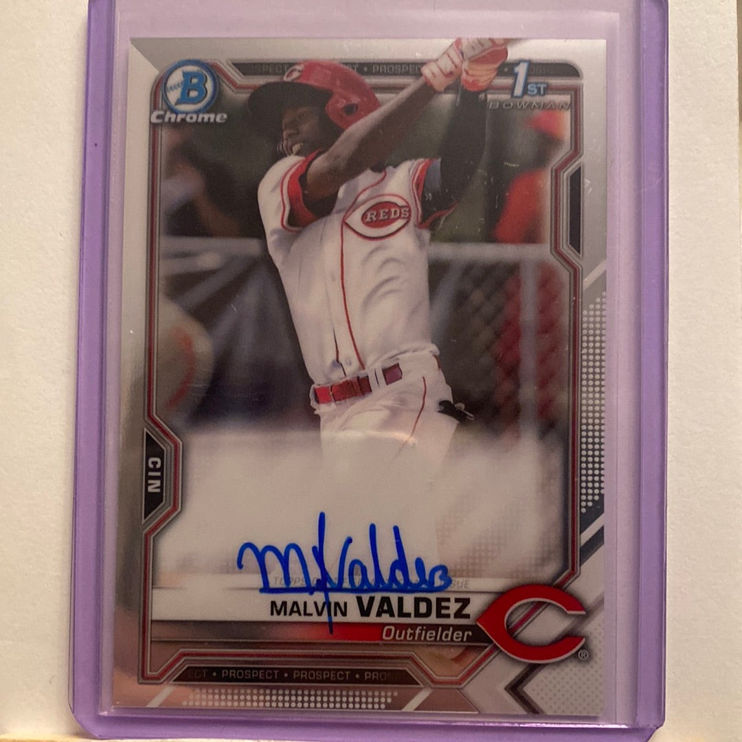 2021 Bowman Chrome Malvin Valdez Autographed trading card