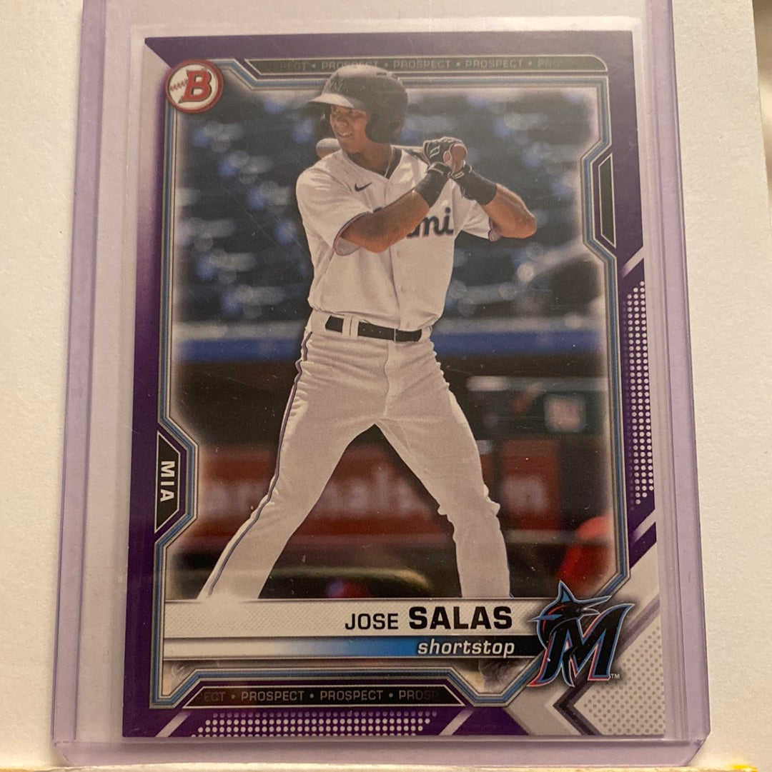 2021 Bowman Draft Jose Salas Purple Paper trading card