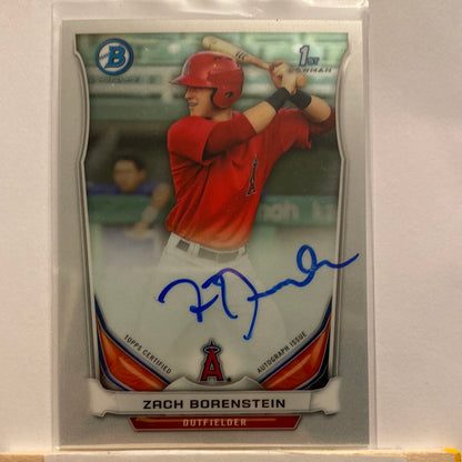 2014 Bowman Baseball Chrome Zach Borenstein Autographed trading card