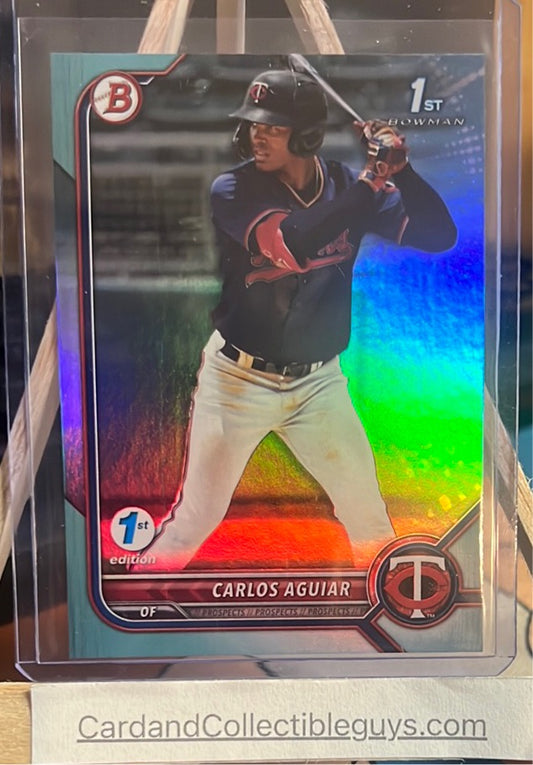 2022 Bowman Baseball First Editon Carlos Aguiar Parallel Trading Card