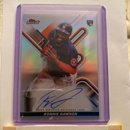 2022 Topps Finest Refractor Ronnie Dawson Autographed trading card