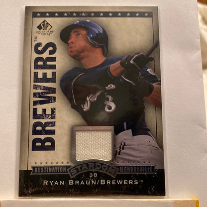 2008 Upper Deck Stardom Ryan Braun Relic trading card