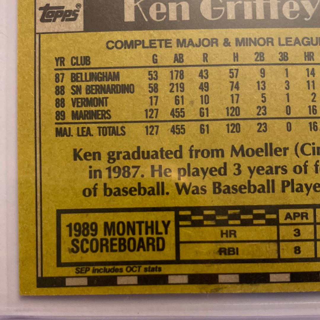 1990 Topps Ken Griffey Jr trading card