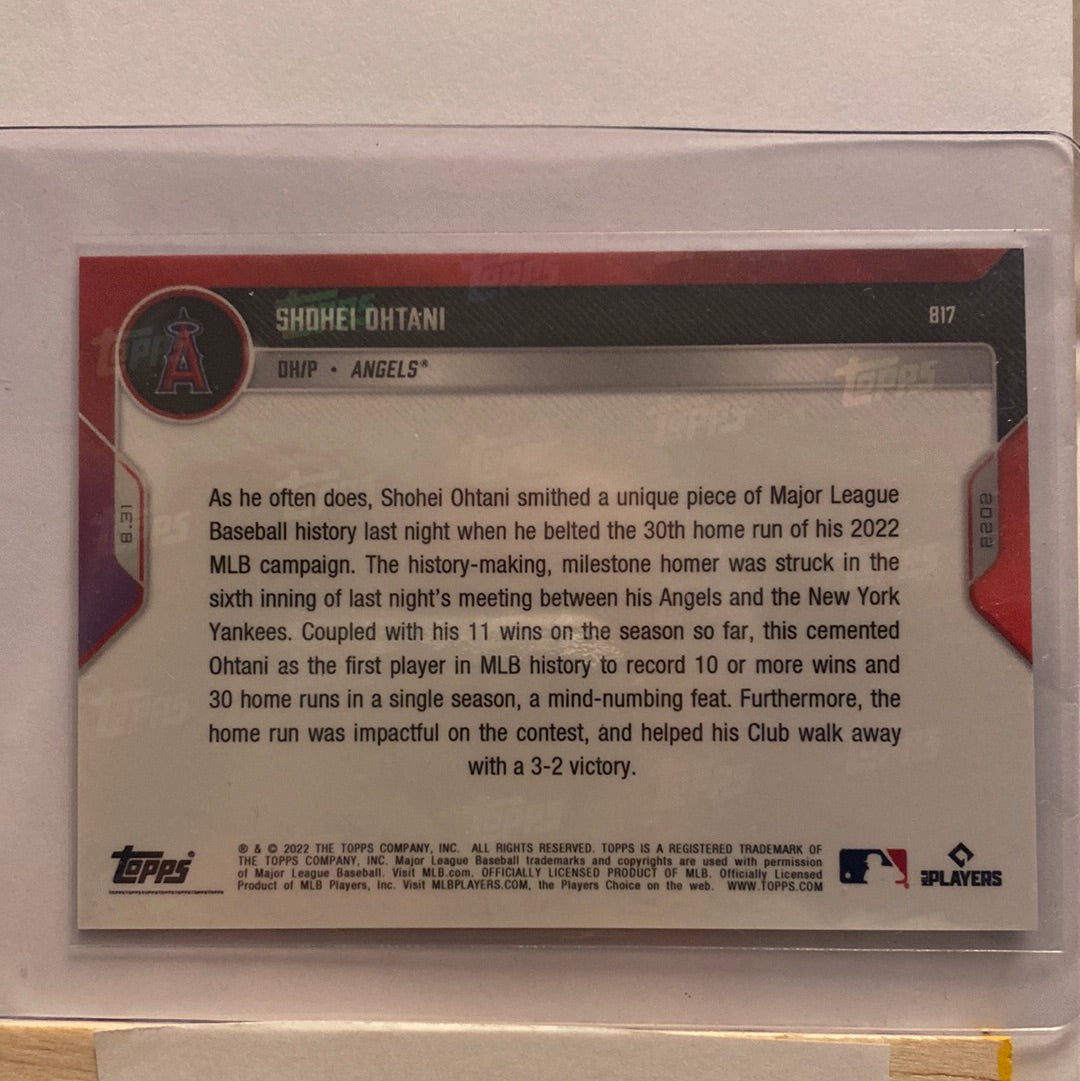 2022 Topps Now Shohei Ohtani trading card