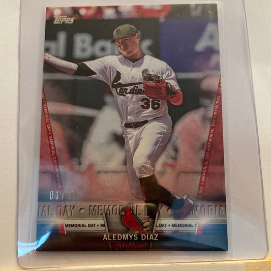 2018 Topps insert Aledmys Diaz Red /10 trading card