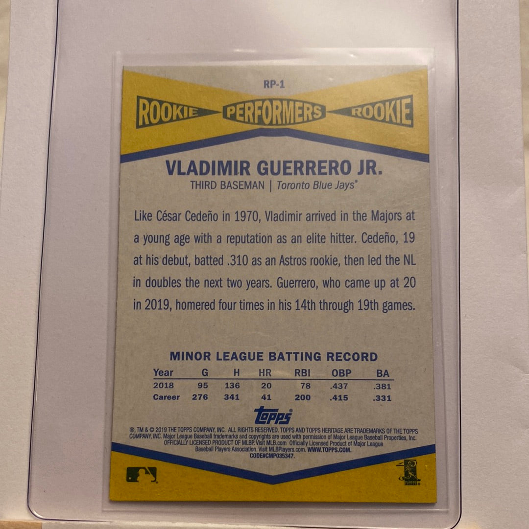 2019 Topps Heritage Vladimir Guerrero Jr. RP-1 trading card