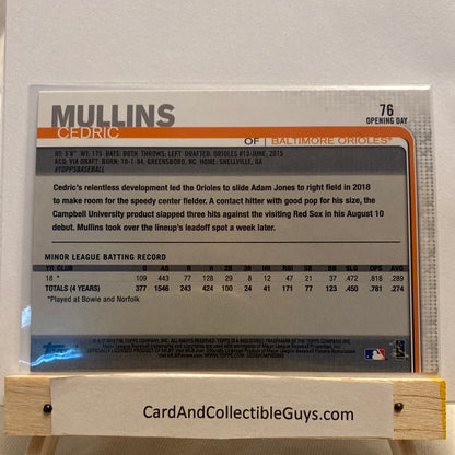 2019 Topps Opening Day Cedric Mullins Red Parallel trading card