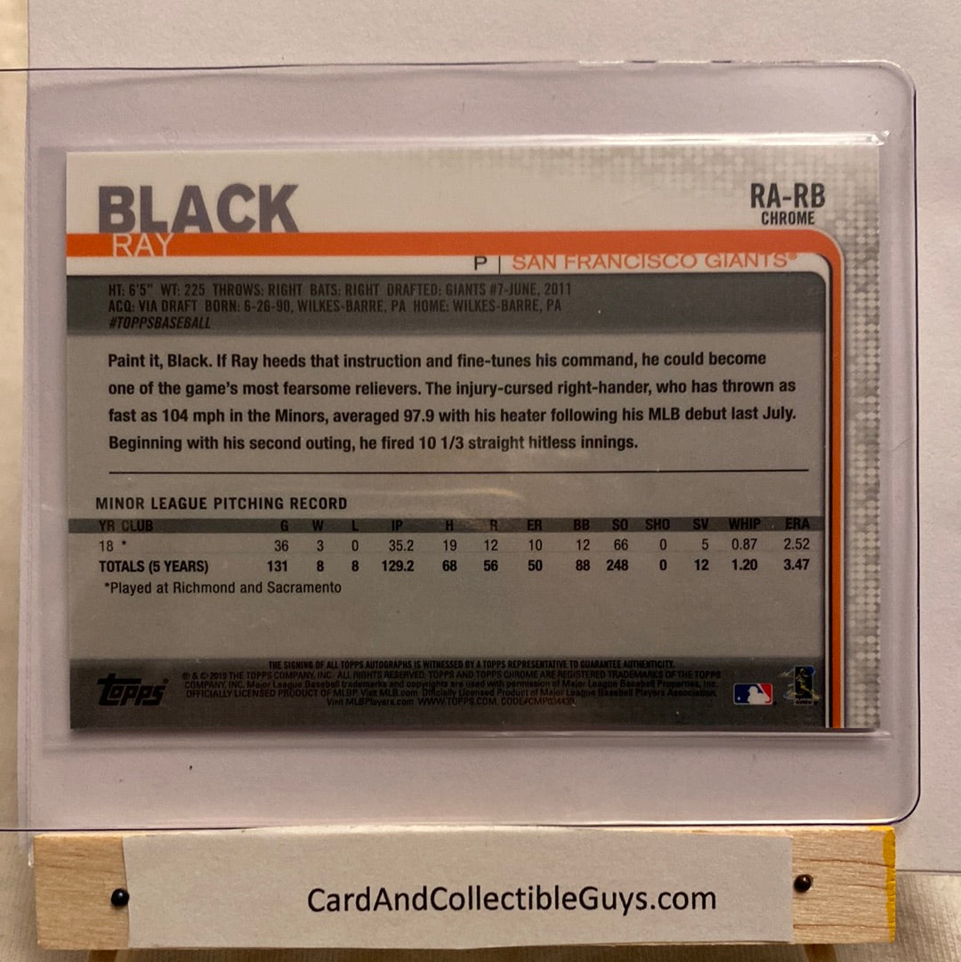 2019 Topps Chrome Ray Black Autographed trading card