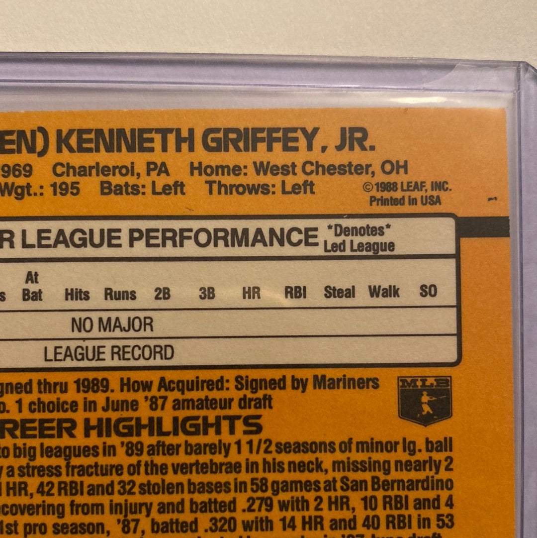 1989 Donruss Ken Griffey Jr. Rated Rookie trading card