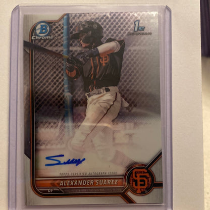 2022 Bowman Chrome Alexander Suarez Autographed trading card