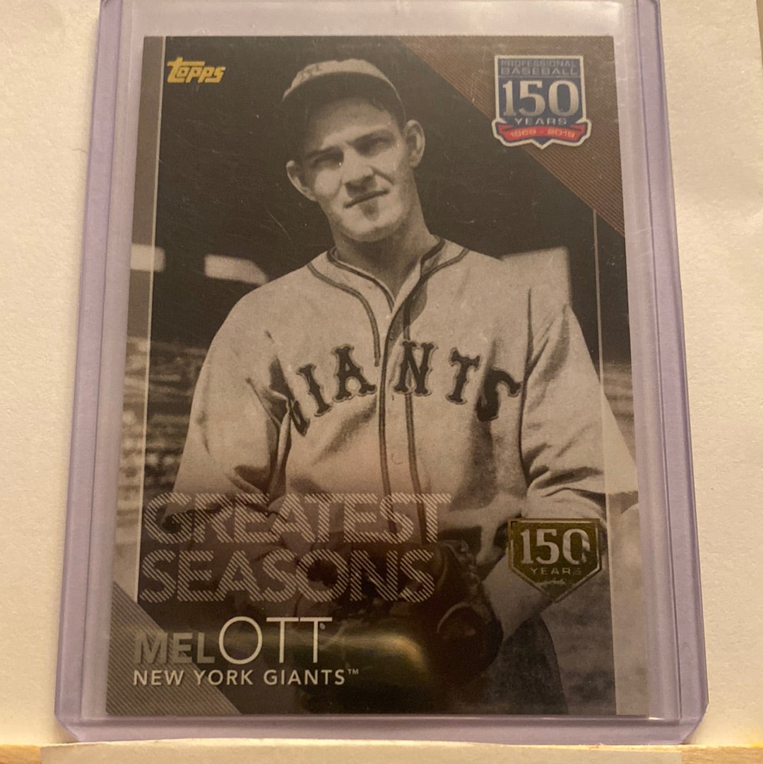 2019 Topps Mel Ott greatest seasons /150 trading card