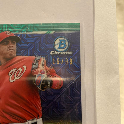 2019 Bowman Chrome Luis Garcia Green Mojo Refractor /99 trading card