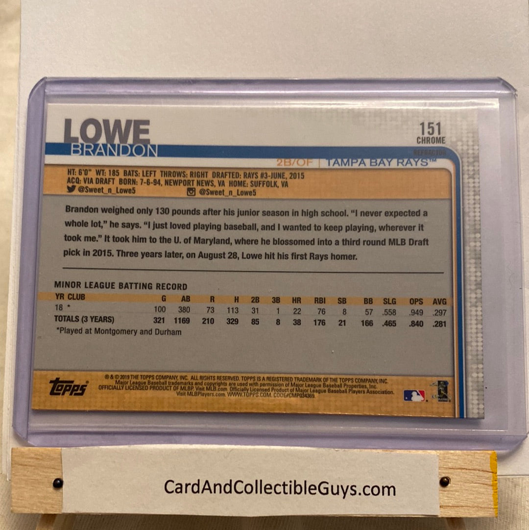 2019 Topps Chrome Brandon Lowe Sepia Refractor trading card