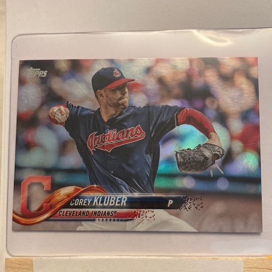 2018 Topps Series 2 Corey Kluber Rainbow Foil trading card