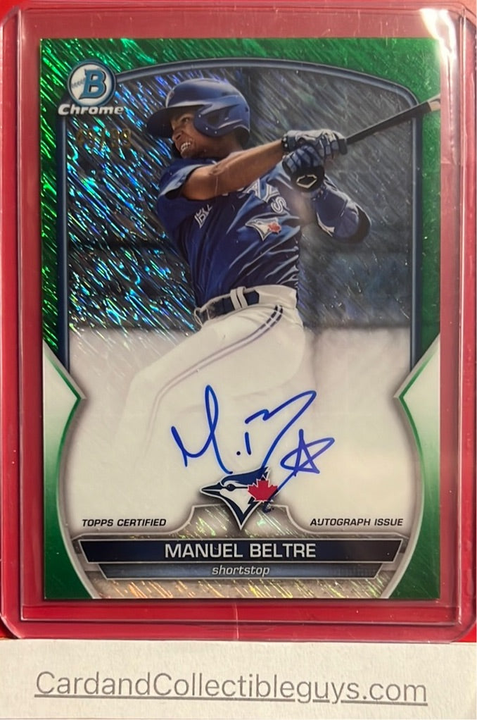 2023 Bowman Baseball Manuel Beltre Autograph Chrome Trading Cards