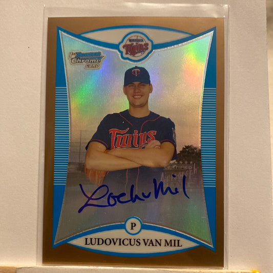2008 Bowman Baseball Ludovicus Van Mil Chrome Autographed trading card