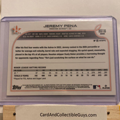 2022 Topps Chrome Jeremy Peña trading card