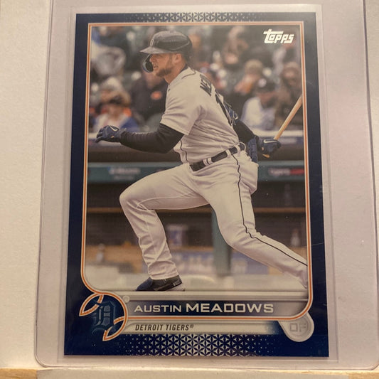 2022 Topps Updated Austin Meadows Blue parallel trading card