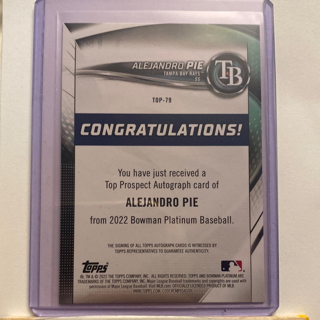 2022 Bowman Platinum Alejandro Pie Autographed trading card