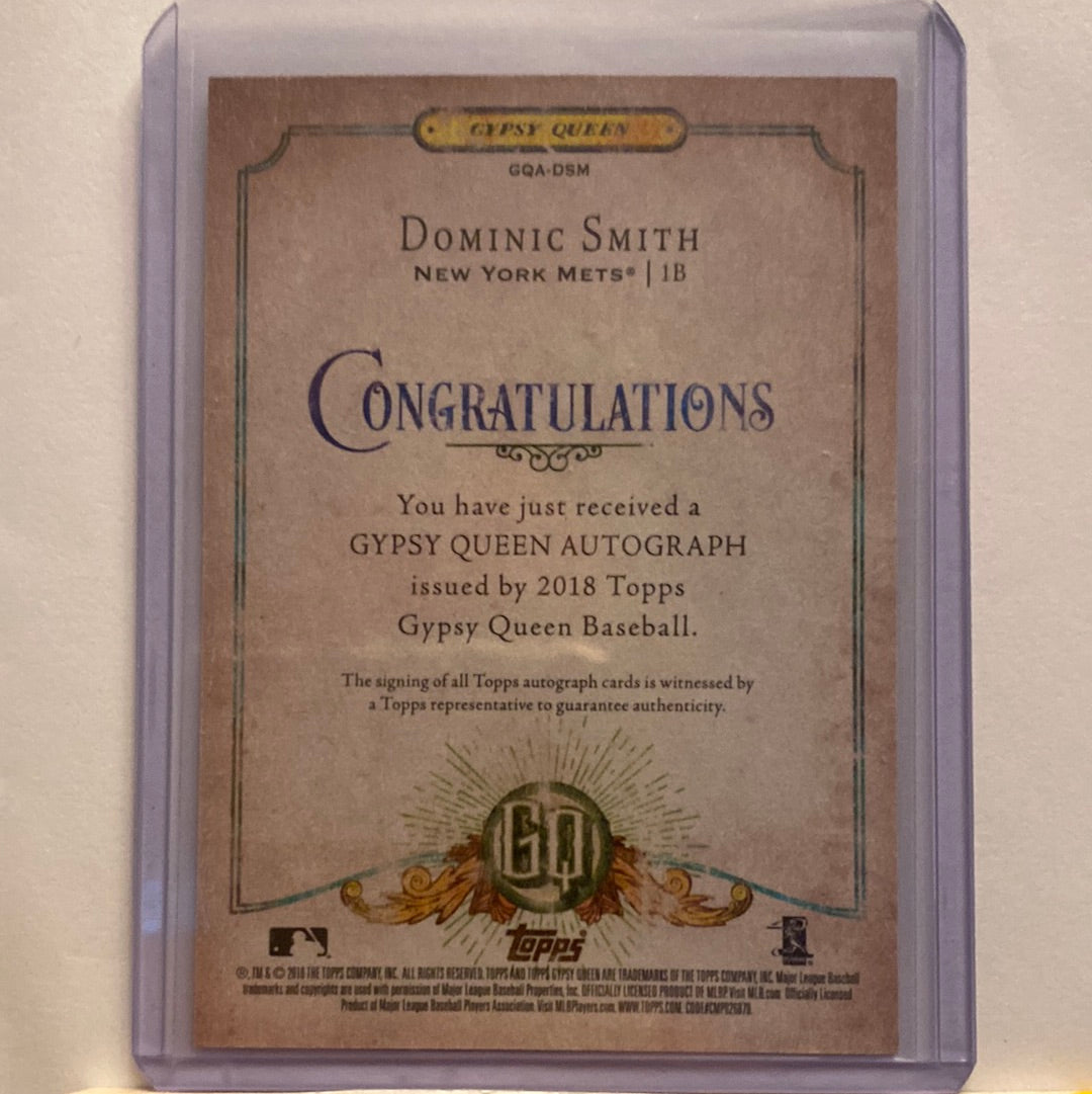 2018 Topps Gypsy Queen Dominic Smith Autographed trading card