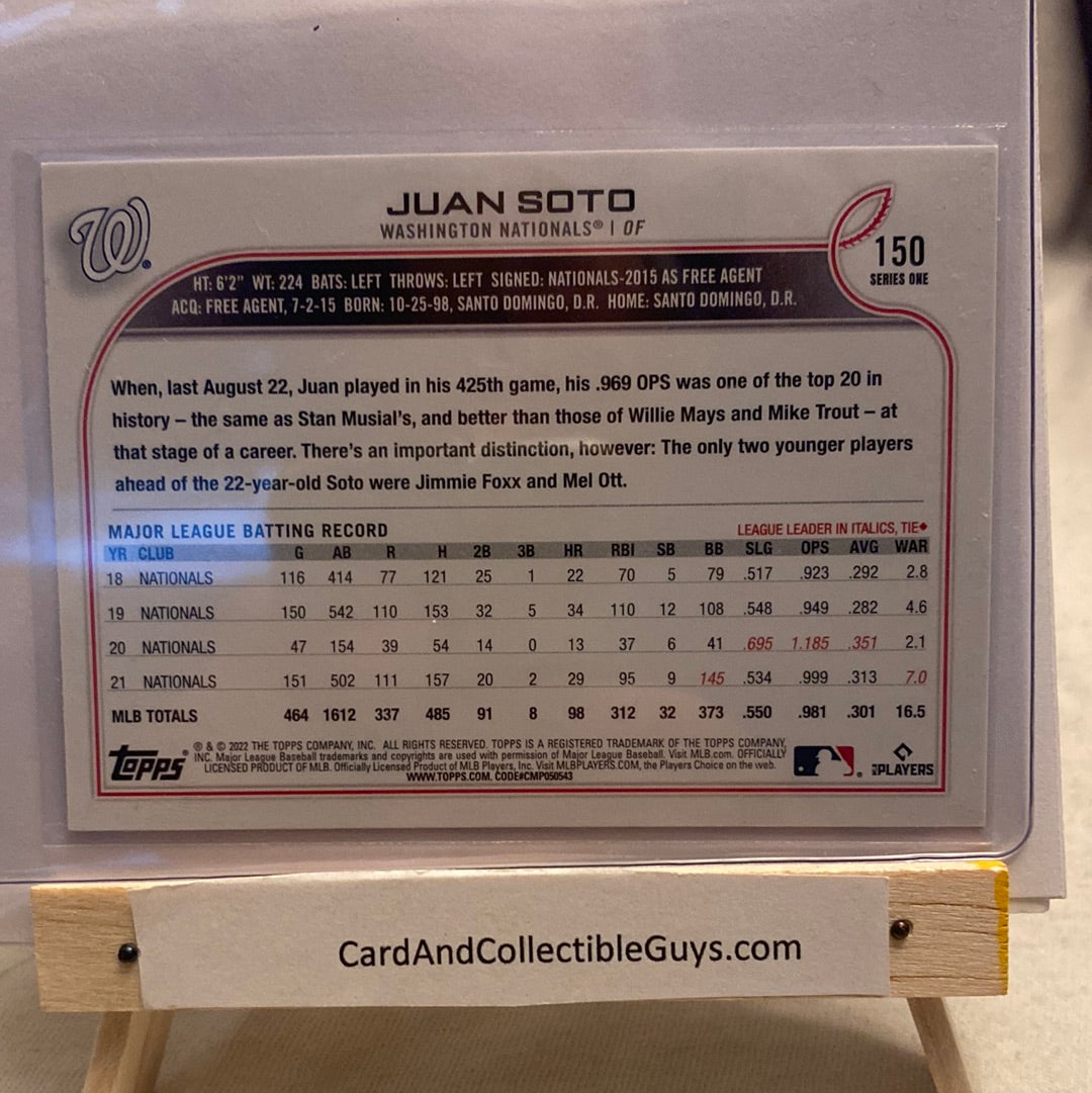 2022 Topps Series 1 Juan Soto Rainbow foil trading card