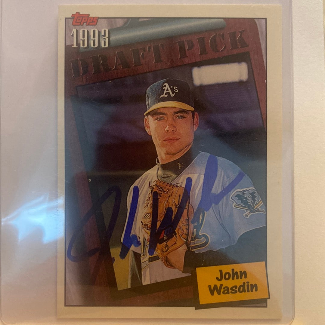 1993 Topps John Wasdin draft pick Autographed trading card