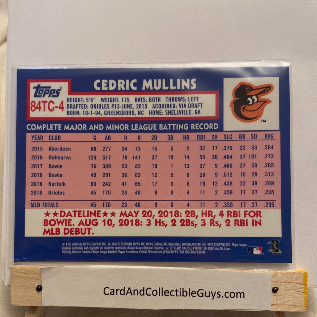 2019 Topps Chrome Cedric Mullins 1984 insert trading card