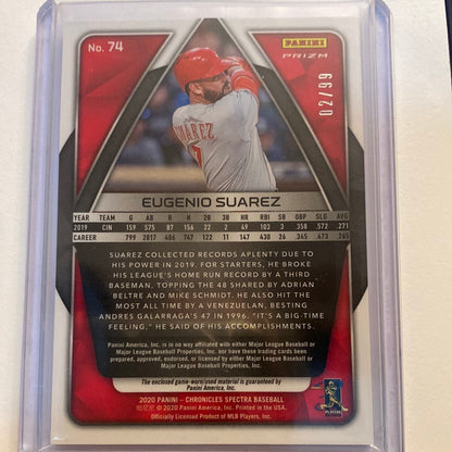 2020 Panini Chronicles Spectra Eugenio Suarez relic trading card