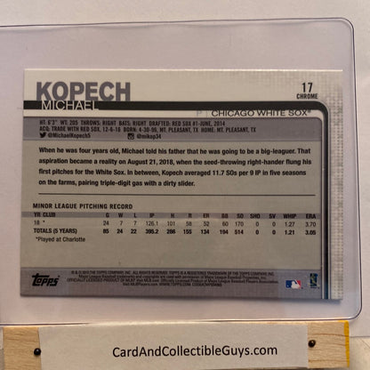 2019 Topps Michael Kopech trading card