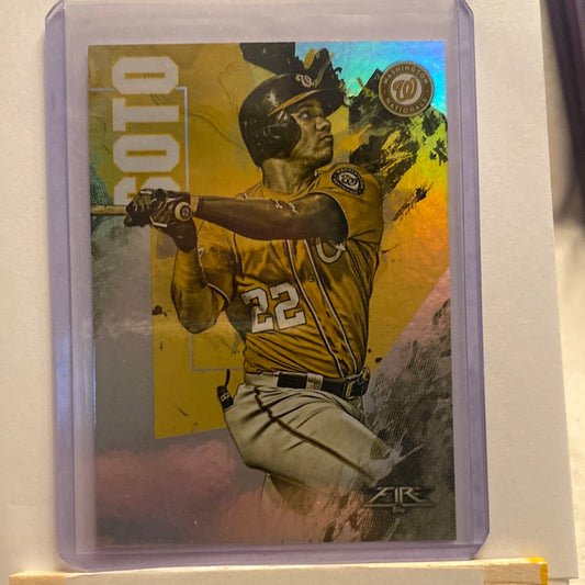 2019 Topps Fire Juan Soto Gold Minted Trading Card