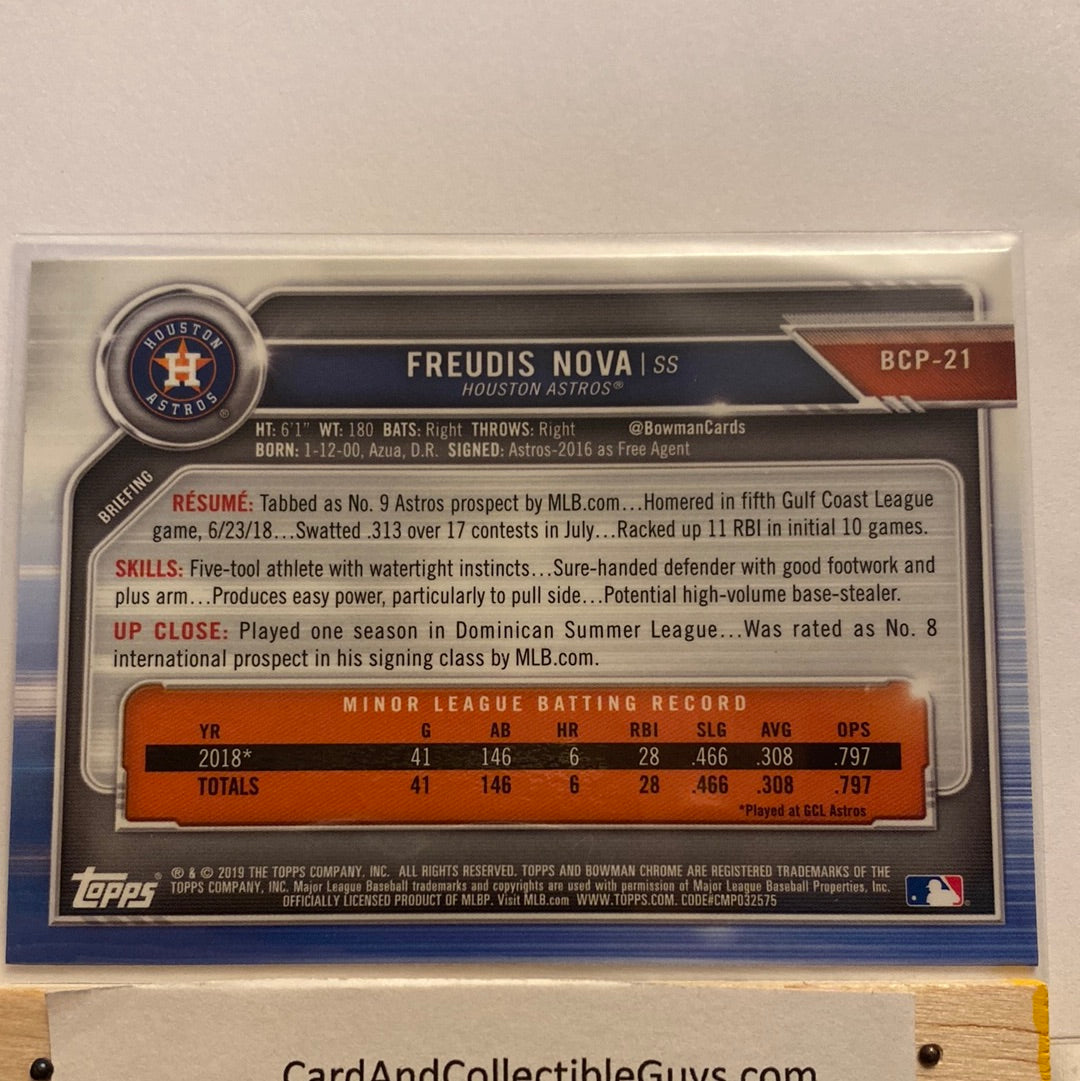 2019 Bowman Chrome Freudis Nova trading card