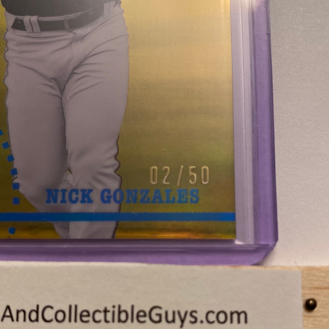 2022 Bowman Heritage Nick Gonzales Gold /50 trading card