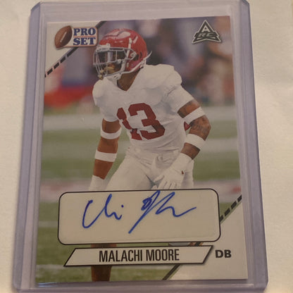 2021 Leaf Pro Set Malachi Moore Autographed trading card