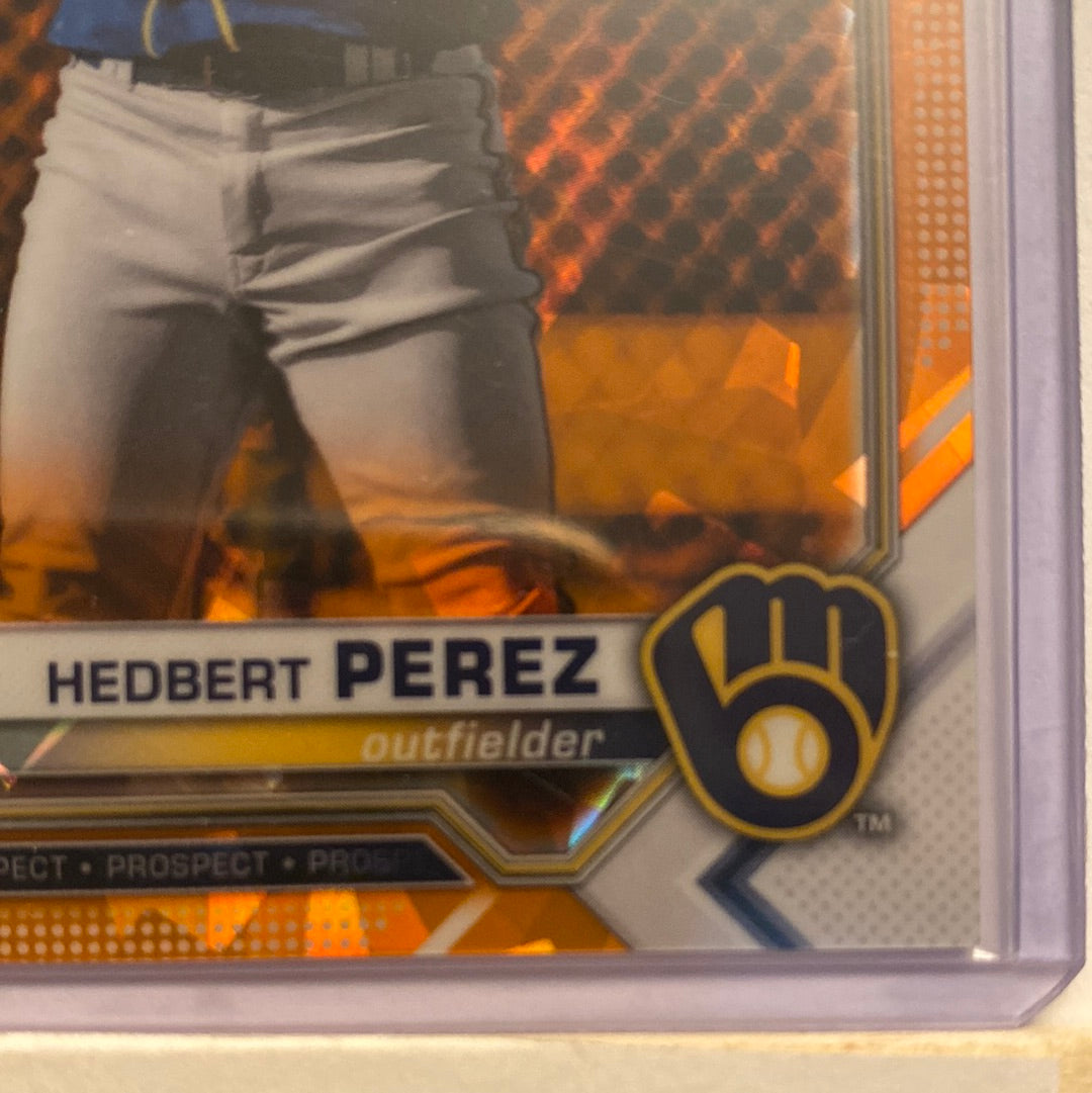 2021 Bowman Chrome Sapphire Hedbert Perez Orange /75 trading card