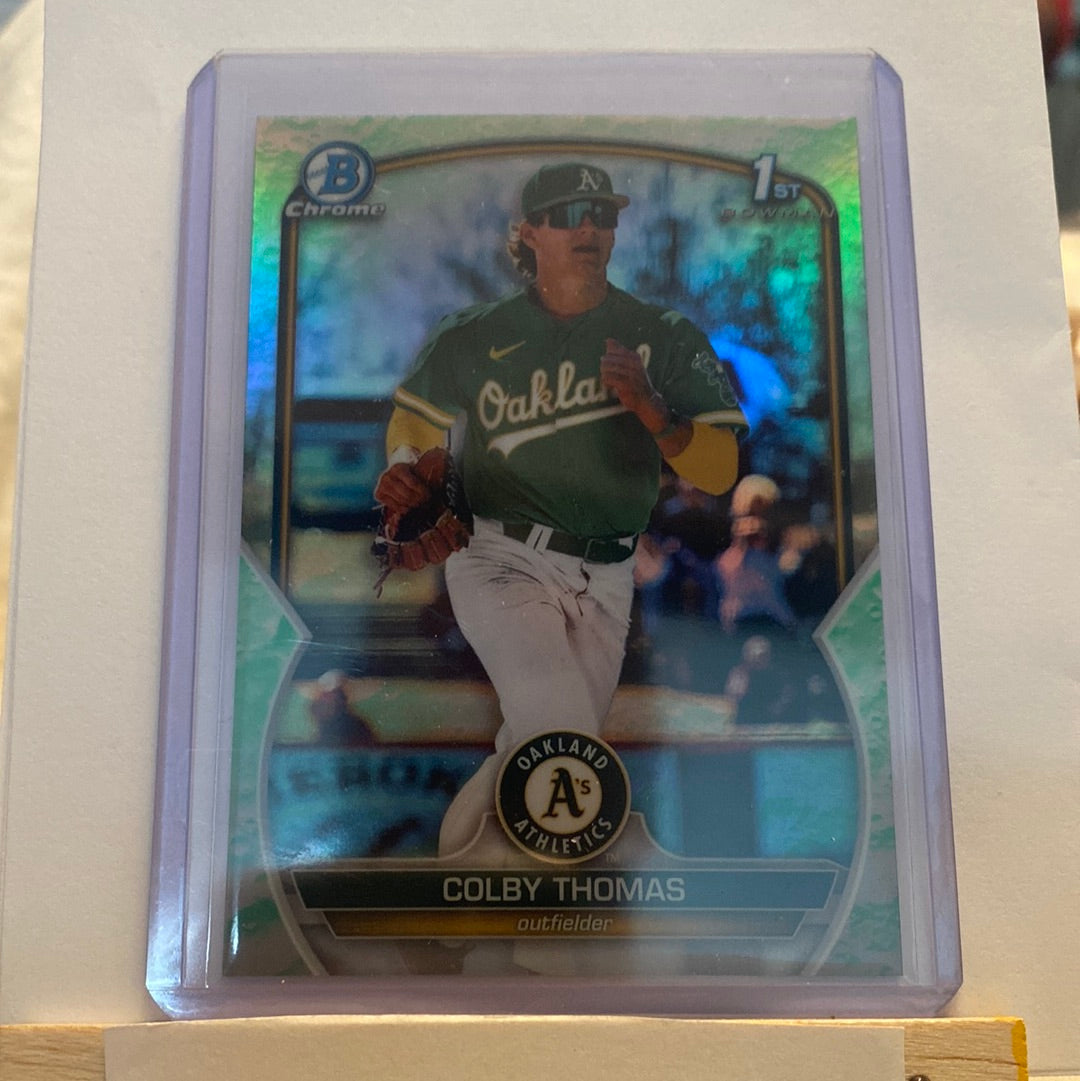 2023 Bowman Chrome Colby Thomas Lunar Refractor trading card