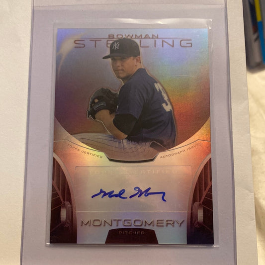 2013 Bowman Baseball Sterling Mark Montgomery Autographed Ruby /99 trading card